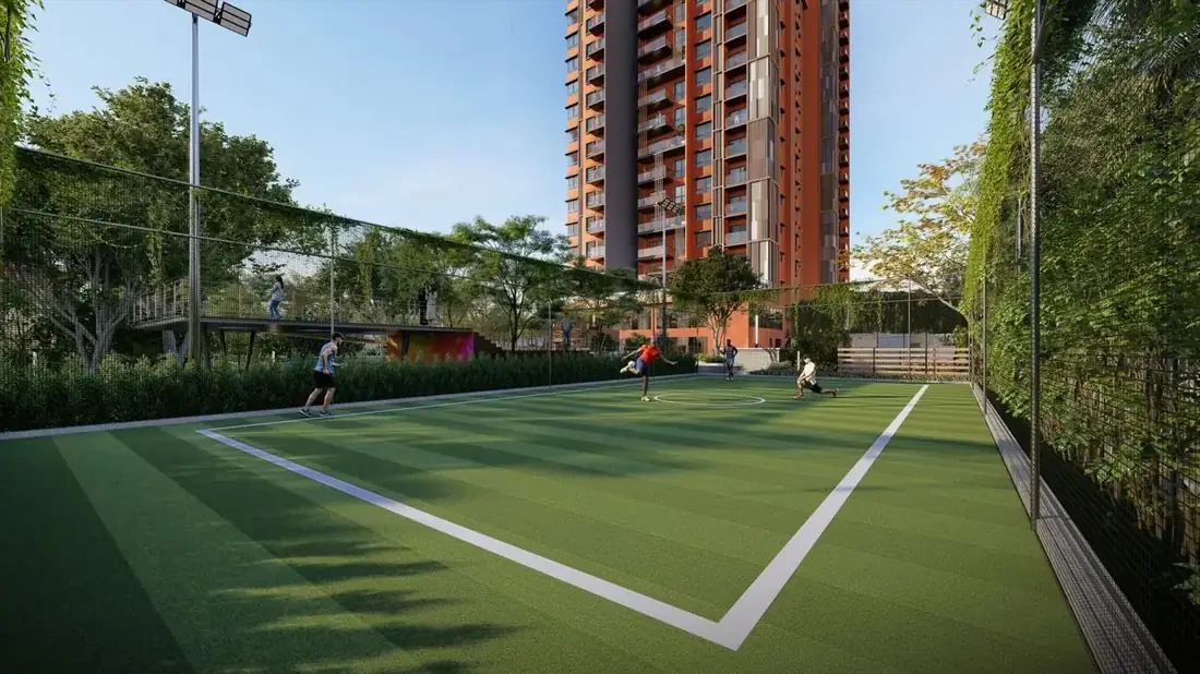 Heart of Harmony tower and turf court