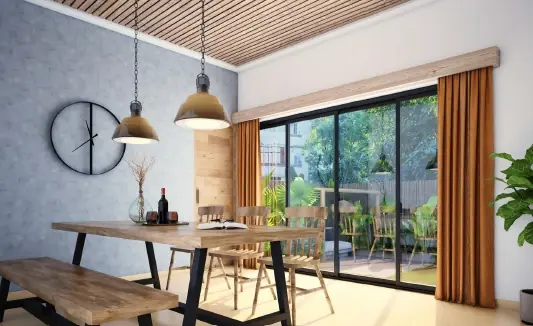 Warm dining room interior